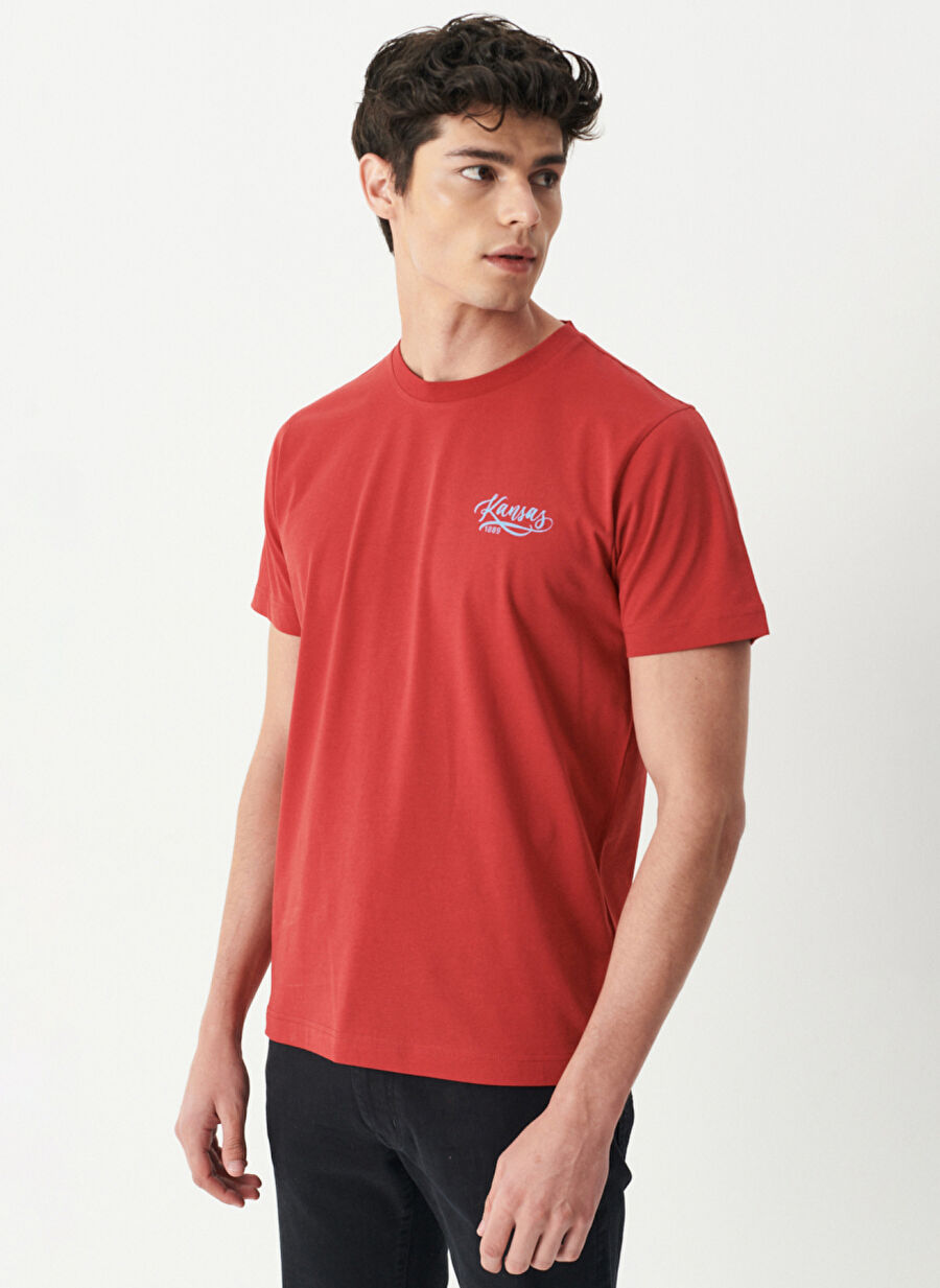 Riders By Lee Bisiklet Yaka  Regular Fit Kırmızı Erkek  T-Shirt L222679-600