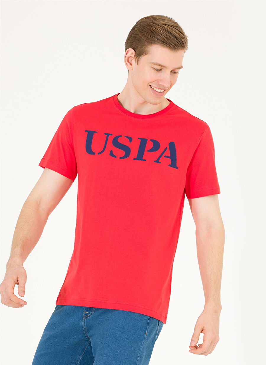 U.S. Polo Assn. Bisiklet Yaka Kırmızı Erkek T-Shirt GEARTIY023