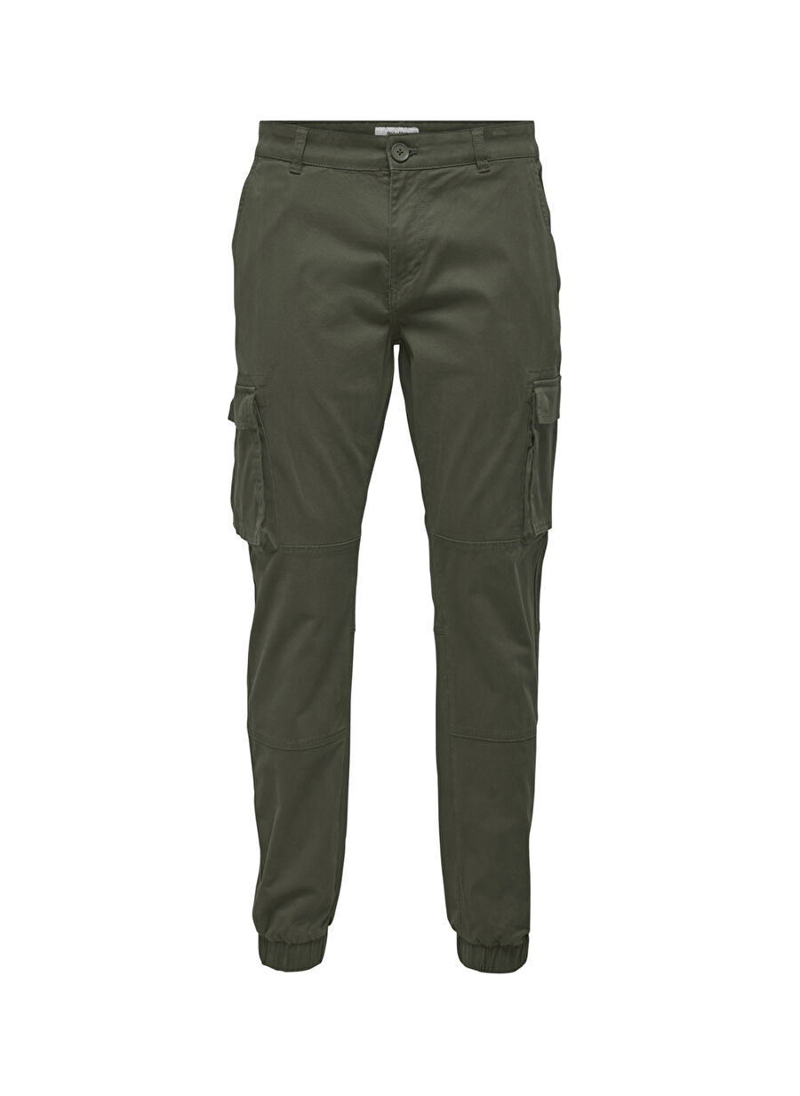 Only & Sons Lastikli Paça Haki Erkek Kargo Pantolon ONSCAM STAGE CARGO CUFF PK 6687 NOO