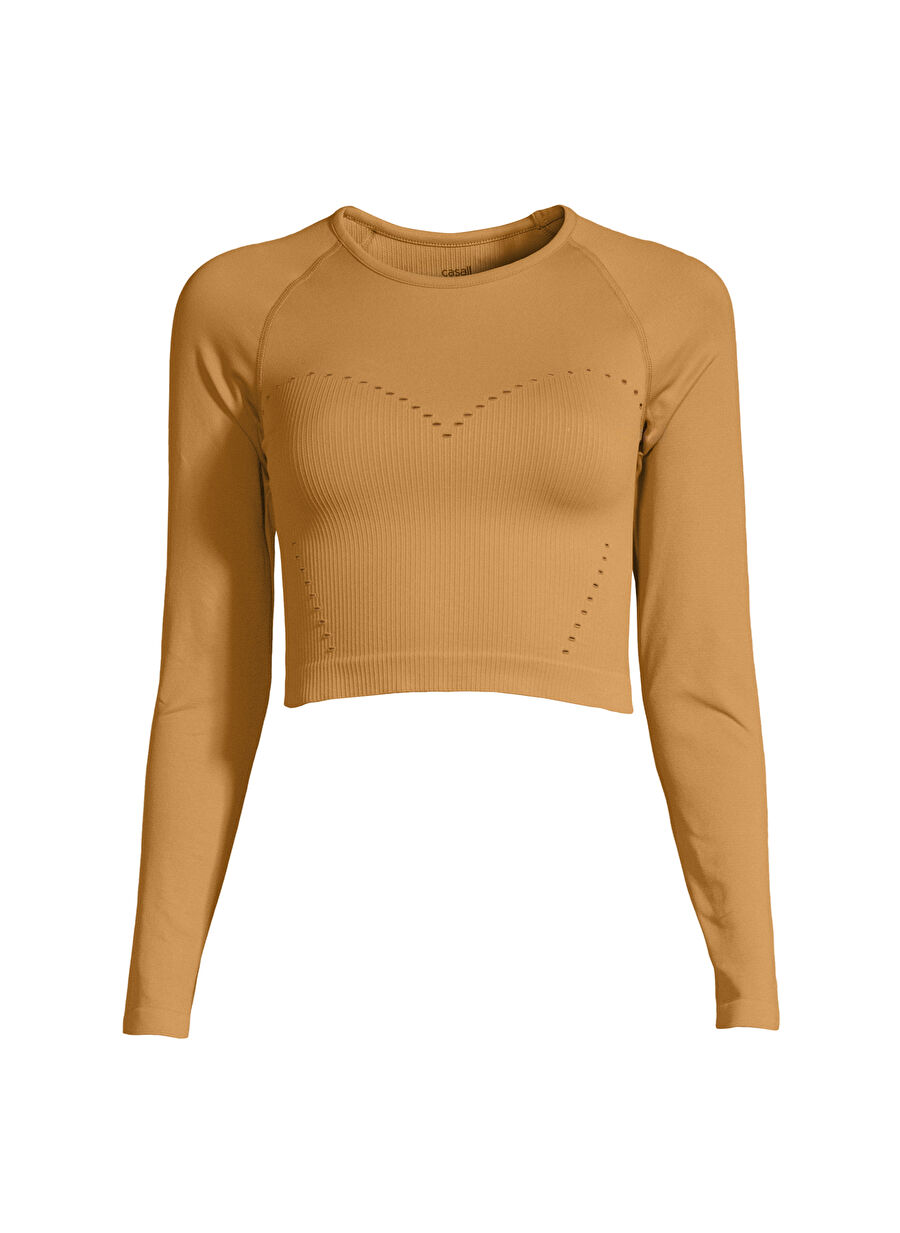 Casall Sarı Kadın Bisiklet Yaka T-Shirt 22252-371 Seamless Femme Crop Long