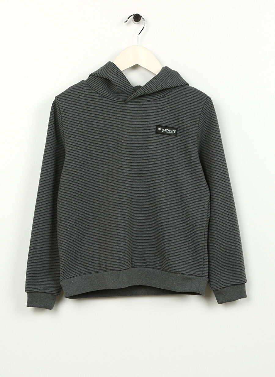 Discovery Expedition Gri Melanj Erkek Çocuk Bisiklet Yaka Basic Sweatshirt D3WB-SWT10