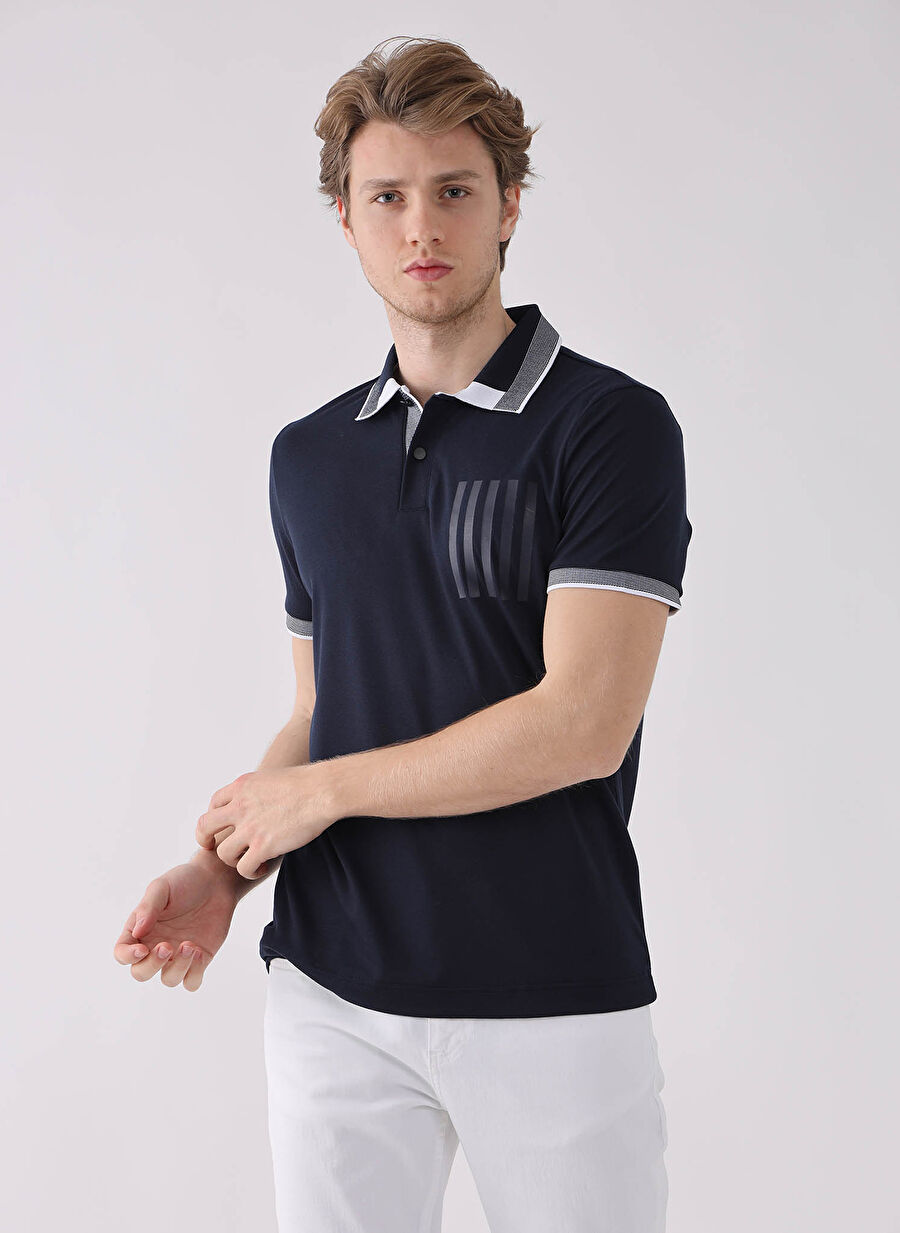 Dufy Lacivert Erkek Polo T-Shirt DU1232043009