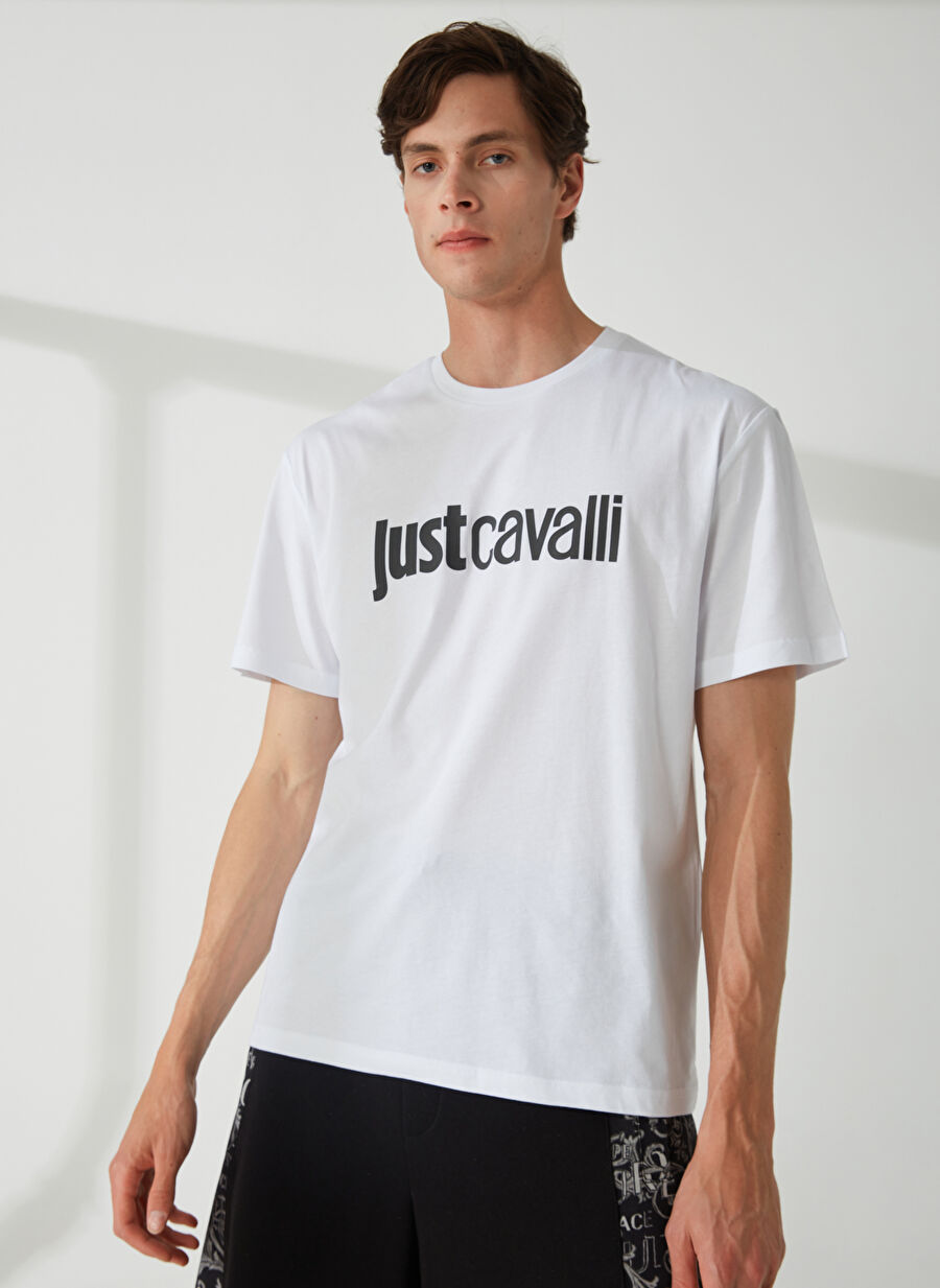 Just Cavalli Bisiklet Yaka Beyaz Erkek T-Shirt 74OBHG00CJ300003