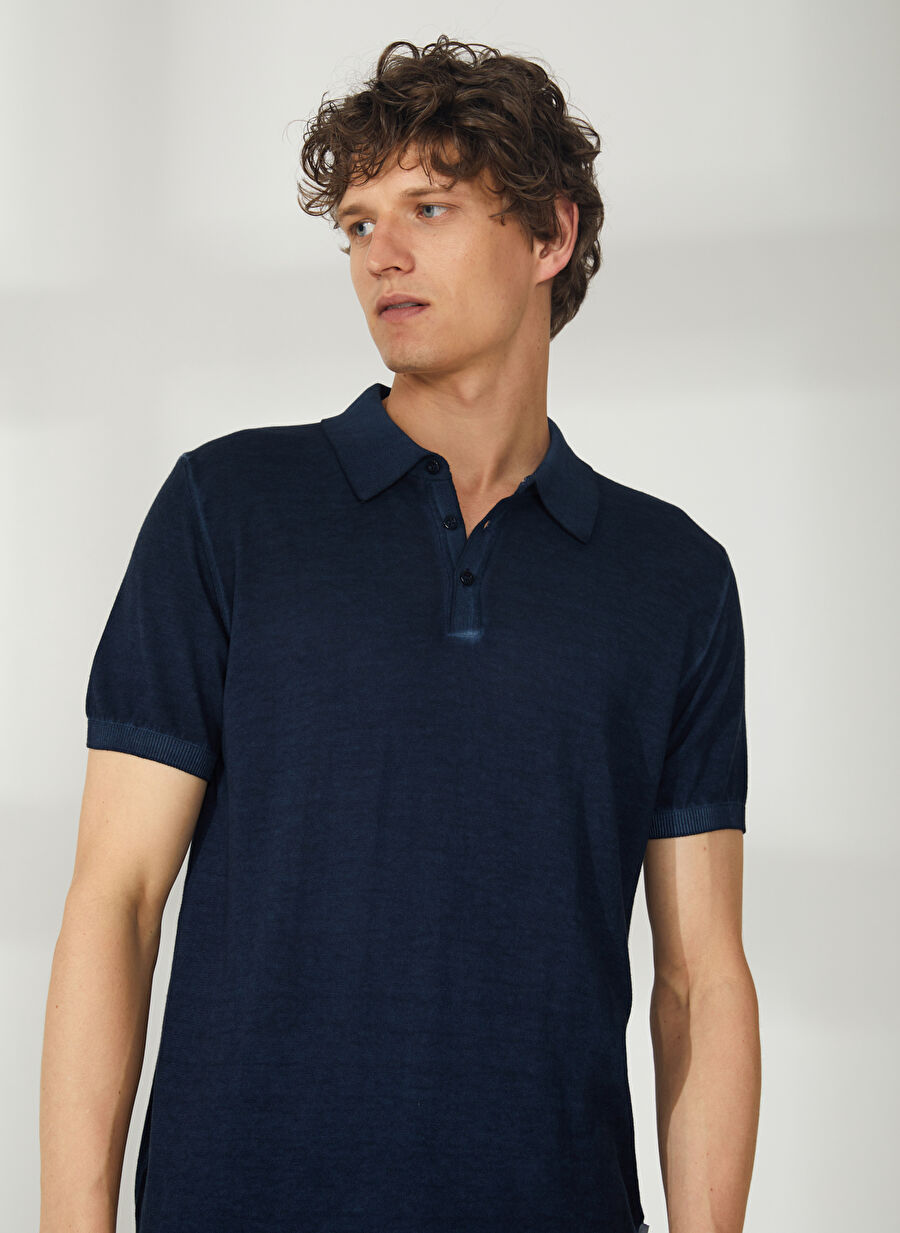 AT.P.CO Polo Yaka Slim Fit Lacivert Erkek Kazak A26433TF-