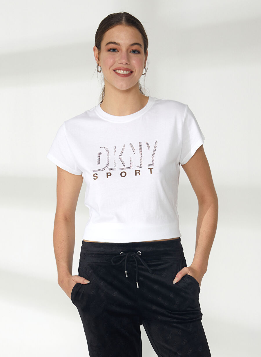 Dkny Jeans Bisiklet Yaka Düz Siyah Kadın T-Shirt DP2P3174