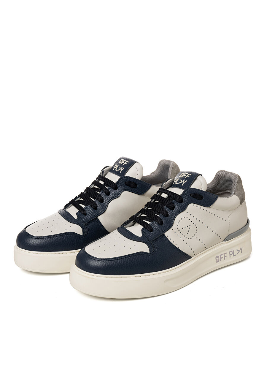 Off Play Bej - Lacivert Erkek Deri Sneaker  X-M FIRENZE3 LH 72 70