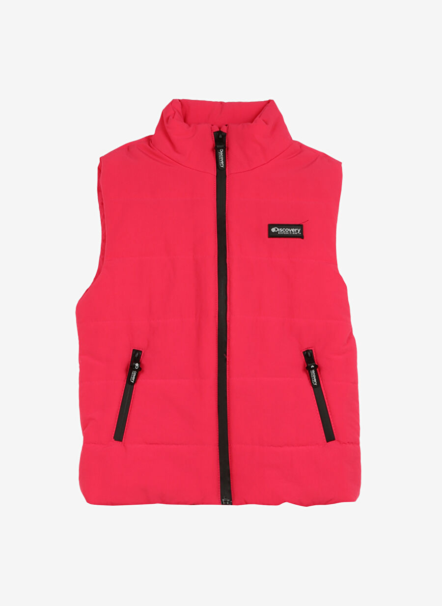 Discovery Expedition Fuşya Kız Çocuk Dik Yaka Basic Fit Kapitone Puffer Yelek D3WG-YLK1