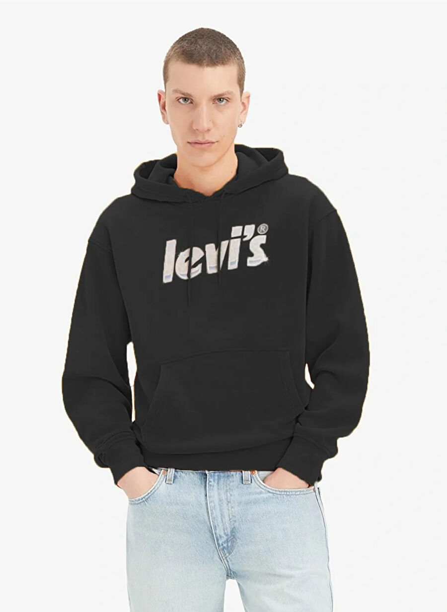 Levis Kapüşon Yaka Siyah Erkek Sweatshırt A2639-0031_LSET2 RELAXED GRAPHIC P