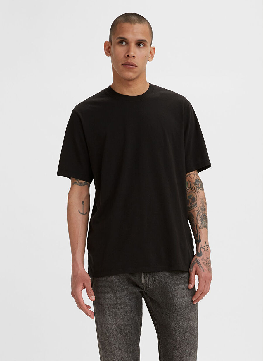 Levis Bisiklet Yaka Düz Siyah T-Shirt A3385-0001_CLASSIC RELAXED TEE MINE