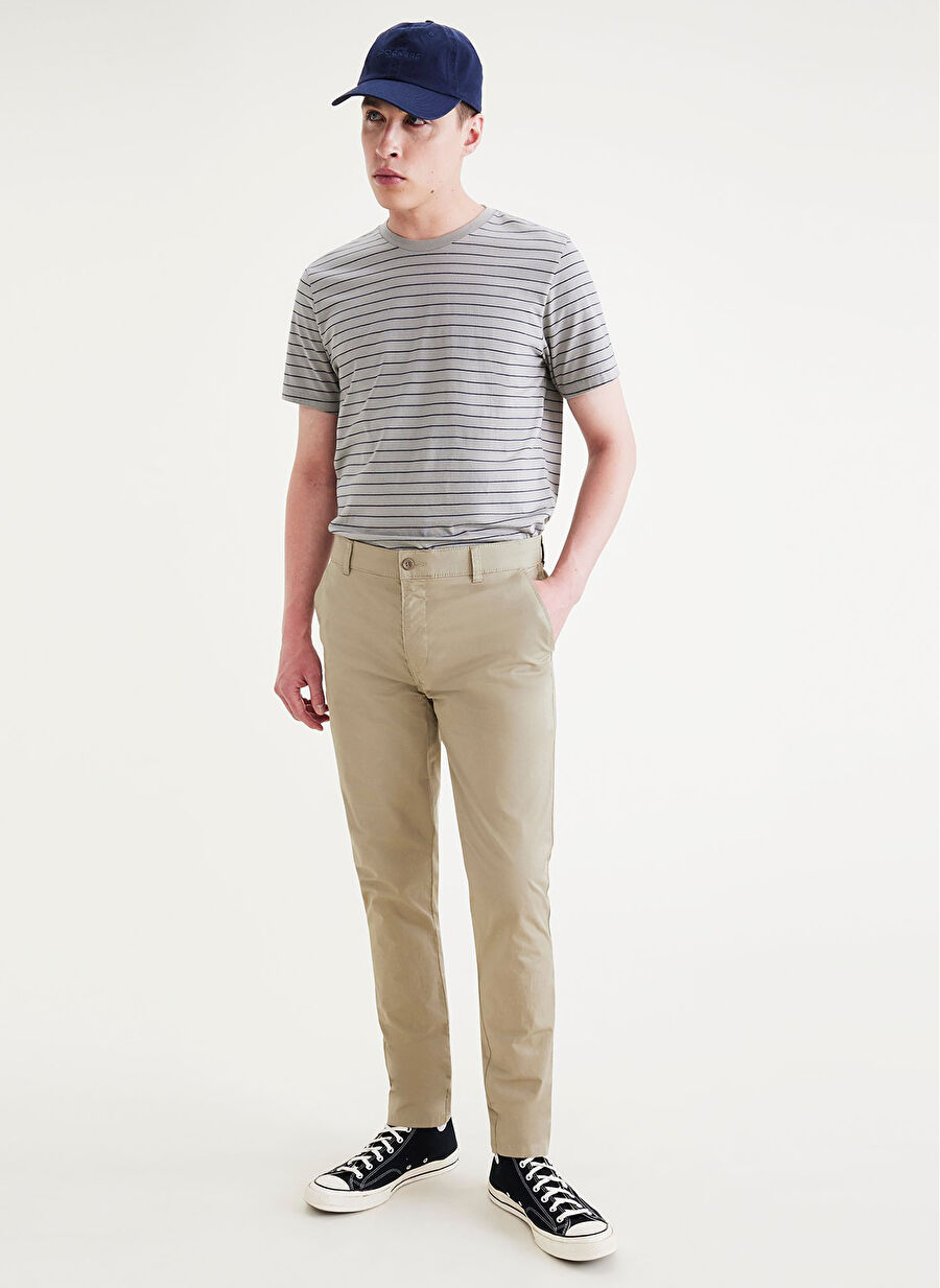 Dockers Normal Bel Skinny Paça Skinny Fit Bej Erkek Pantolon 75763-0062