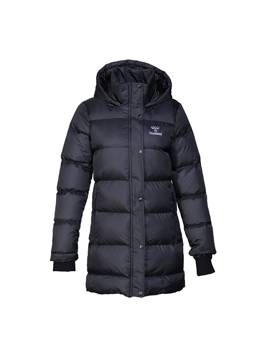 Hummel 940218-2001 HMLCAMELIA ZIP COAT Siyah Dik Yaka Normal Kalıp Kadın Mont