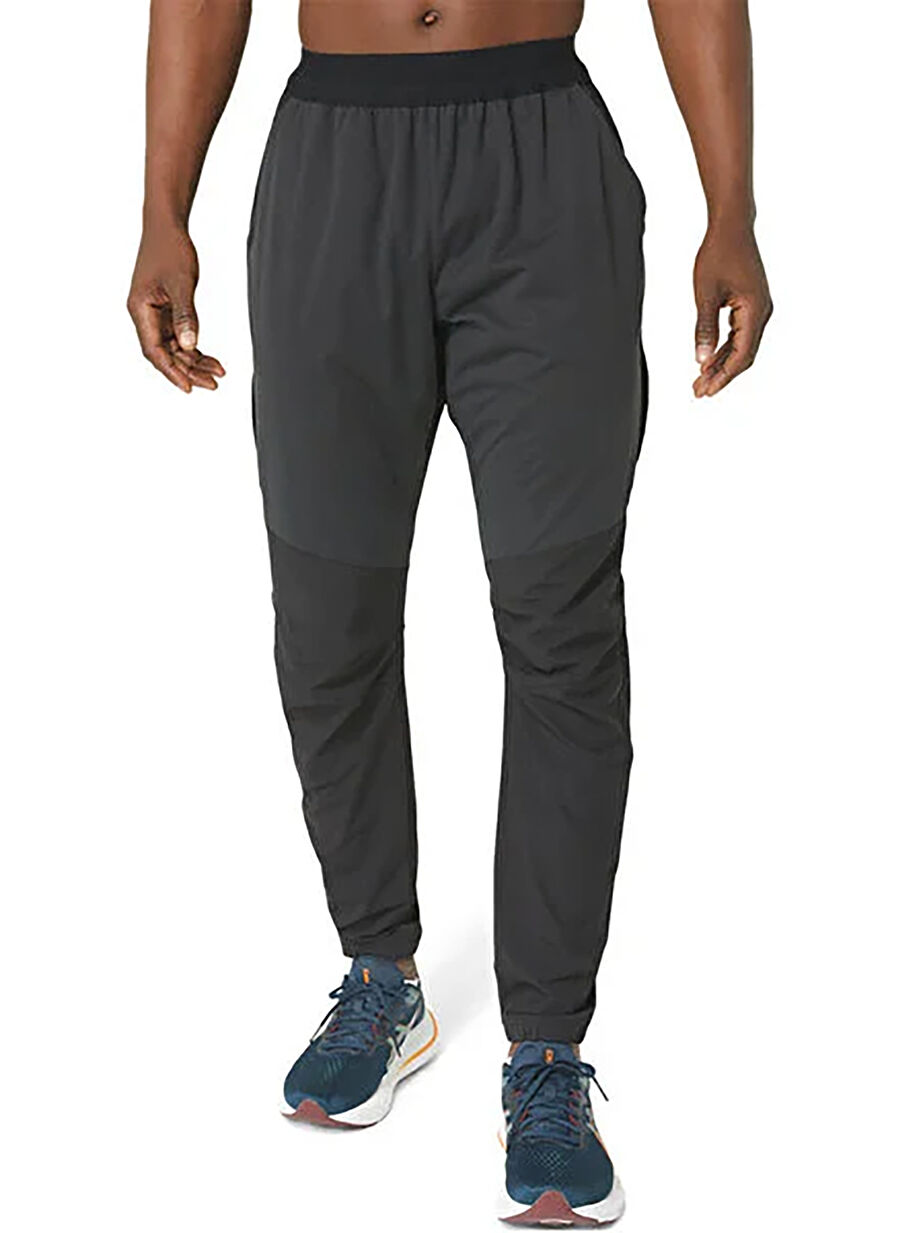 Asics 2011C870-001 WINTER RUN PANT Siyah - Gri Erkek  Lastikli Paça Lastikli Bel Normal Kalıp  Pantolon