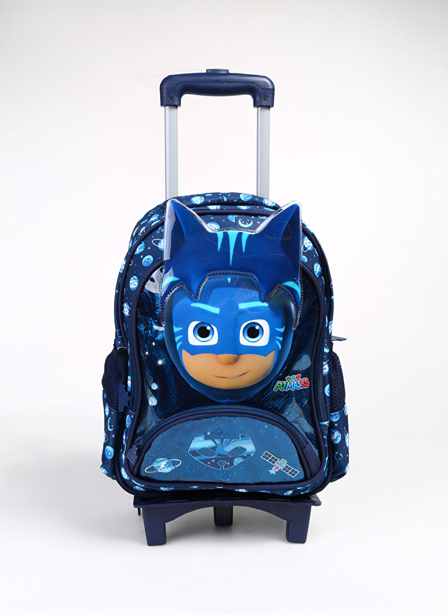 Mavi Erkek Çocuk 28x40x15 cm Çekçekli Çanta PJ MASK