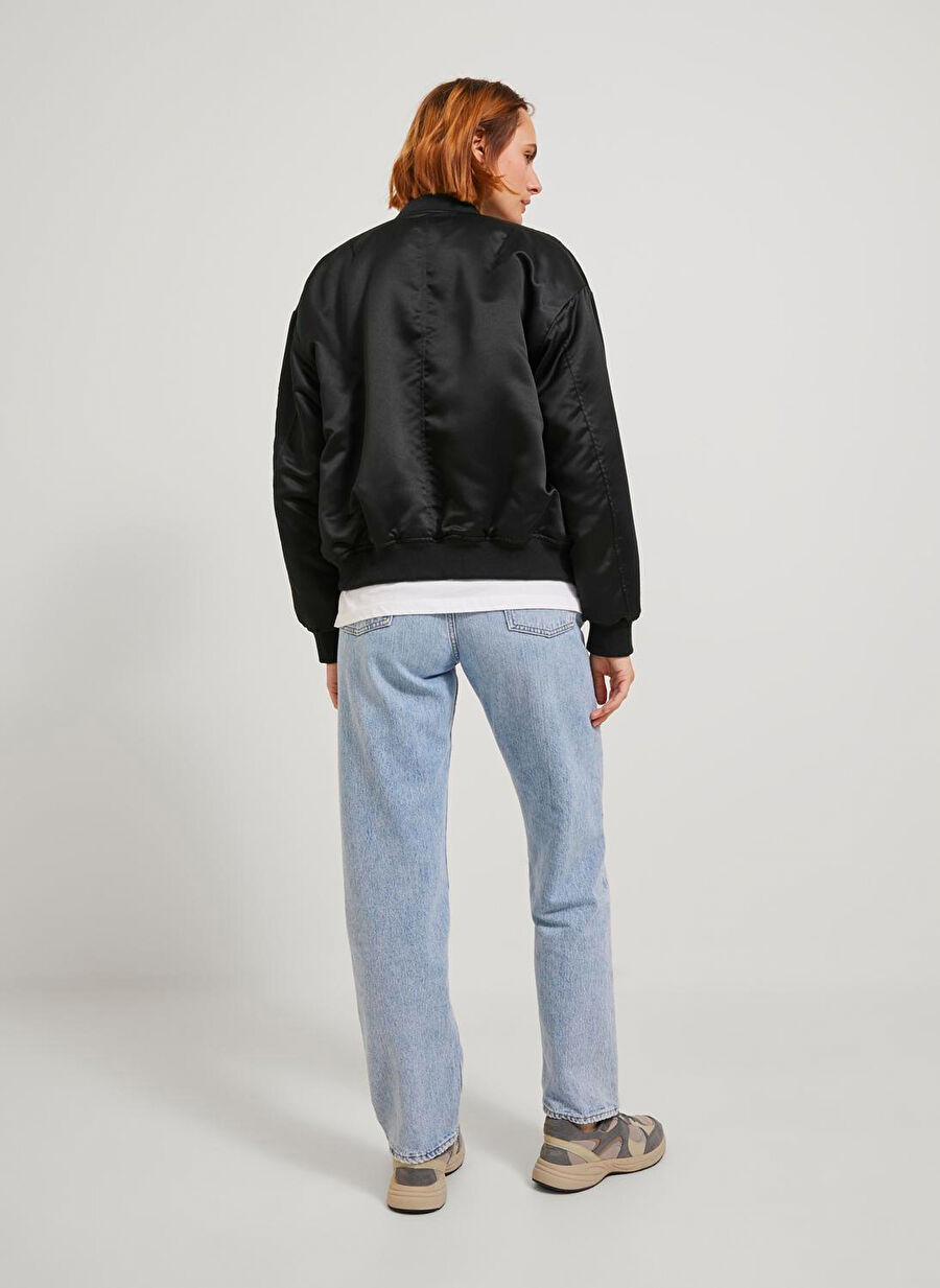 Jjxx Siyah Kadın Mont Jxmadison Satin Bomber Jacket Otw N