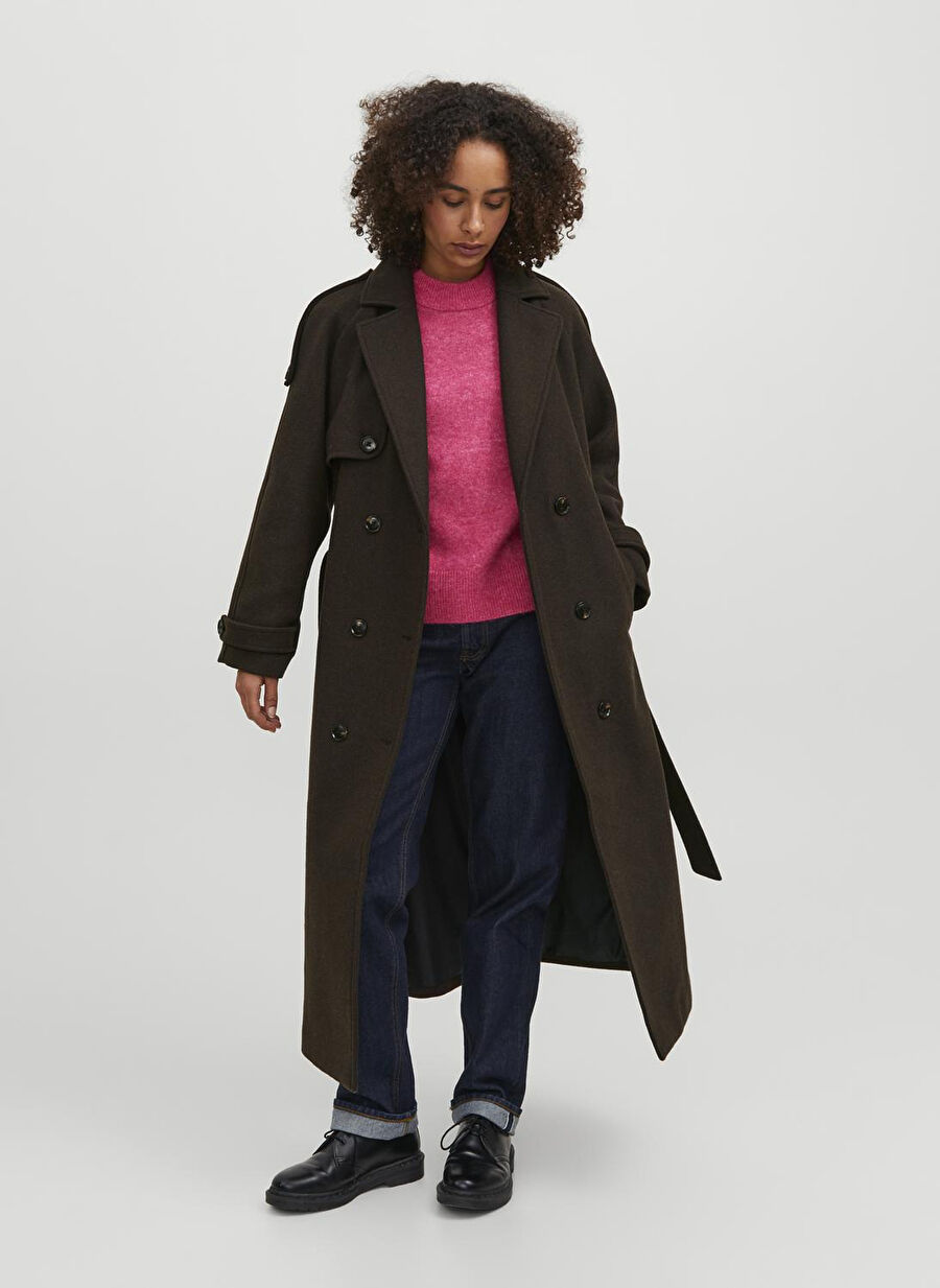 JJXX Kahve Kadın Trençkot JXROSIE WOOL BLEND TRENCHCOAT OTW