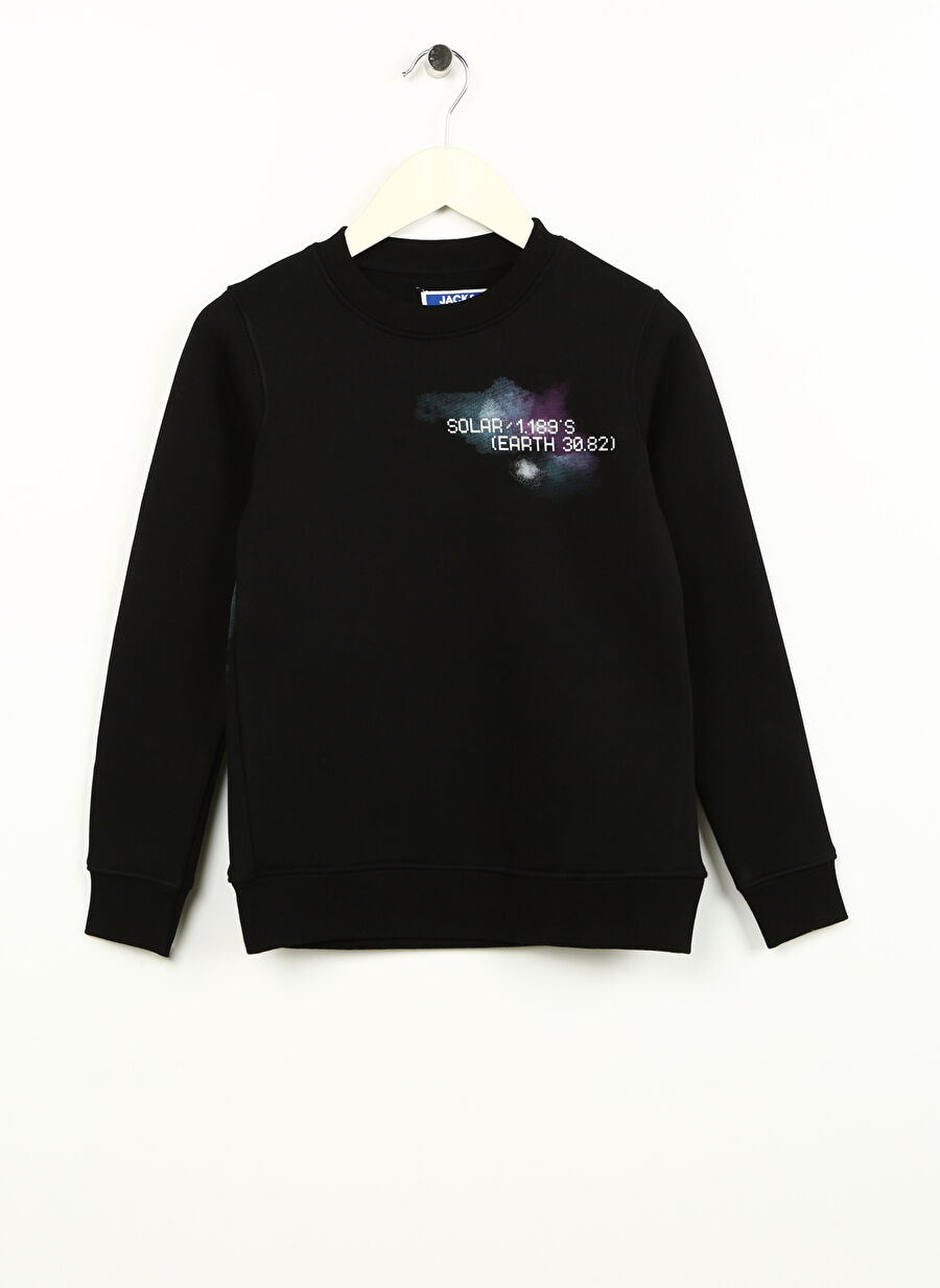 Jack & Jones Siyah Erkek Çocuk Sweatshirt JCONEBULAS SWEAT CREW NECK JNR