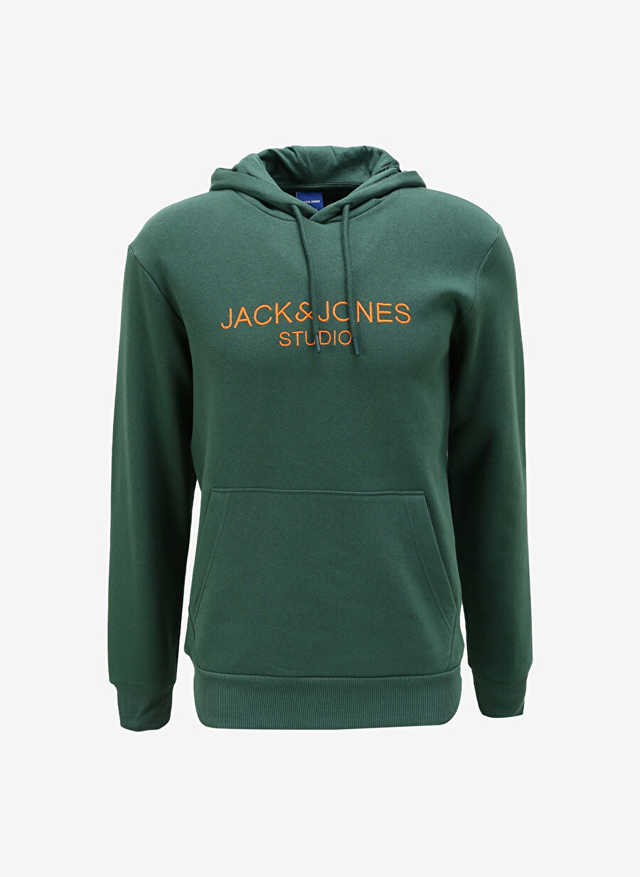 Jack & Jones Kapüşon Yaka Yeşil Erkek Sweatshırt 12261177_JORLOUI SWEAT HOOD EXC