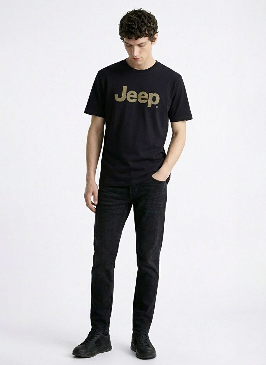 Jeep Siyah Erkek %100 Pamuk T-Shirt C4SM-TST4511