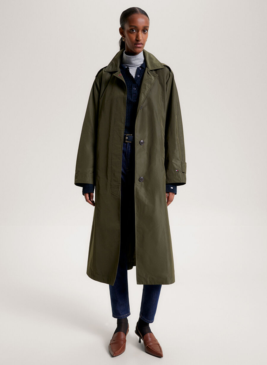 Tommy Hilfiger Haki Kadın Trençkot WW0WW39855RBN Boyner