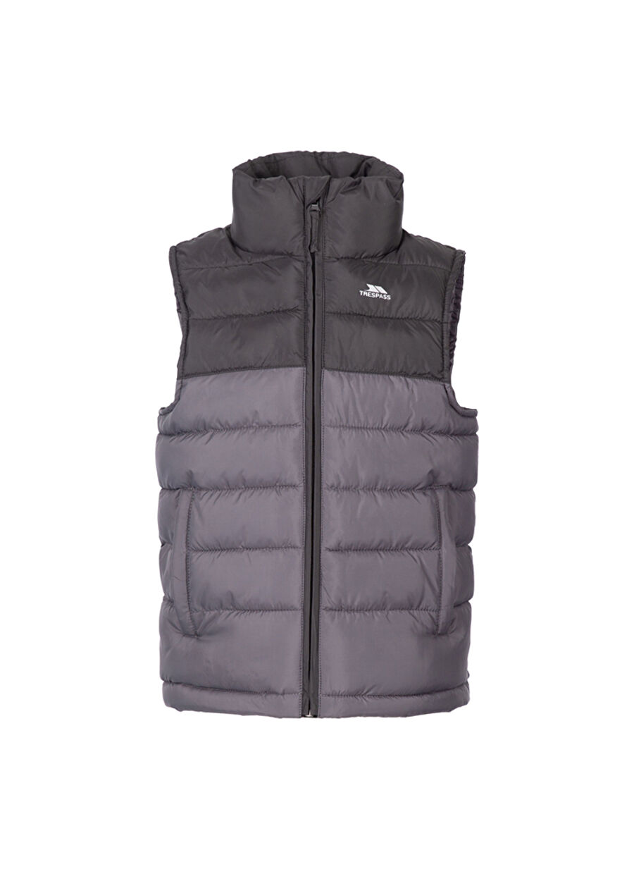 Trespass Siyah Erkek Çocuk Normal Kalıp Puffer Yelek OSKAR GILET - KIDS GILET