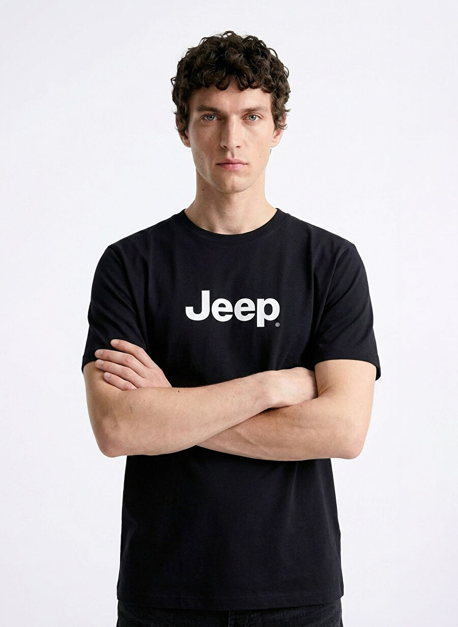 Jeep Siyah Erkek %100 Pamuk T-Shirt J4SM-TST7246