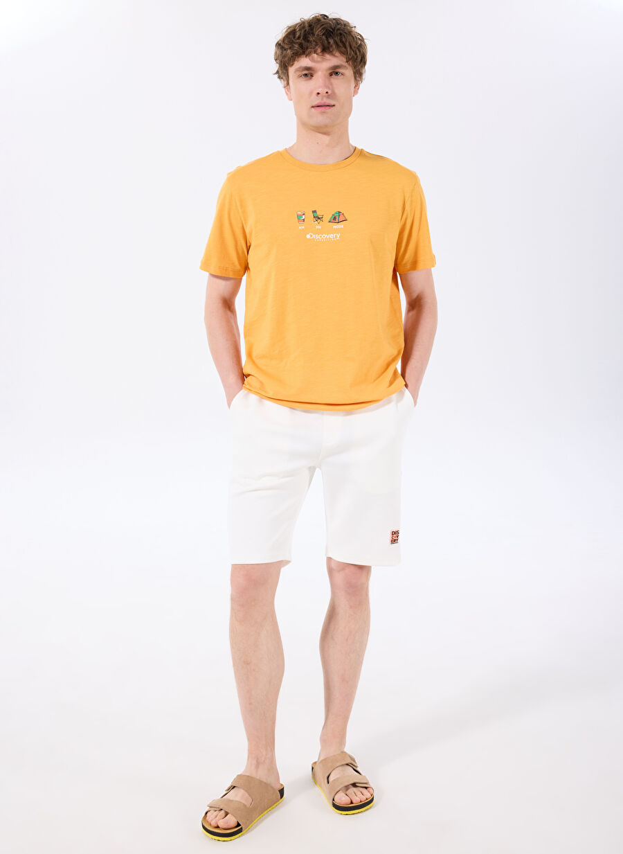 Discovery Expedition Beyaz Erkek Sweat Şort D4SM-SHT3221