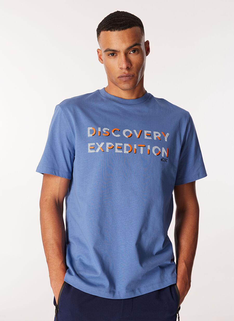 Discovery Expedition İndigo Erkek Bisiklet Yaka Relaxed T