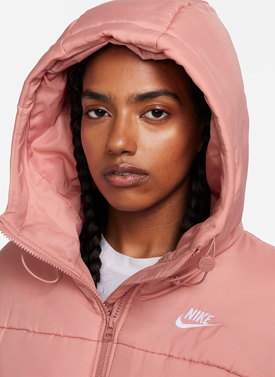 Nike Açık Pembe Kadın Kapüşon Yaka Mont Fb7672-618-W Nsw Esstl