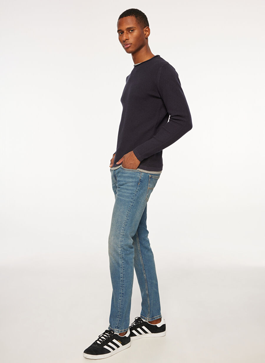 Fred Mello Normal Bel Normal Paça Slim Fit Açık Mavi Erkek Denim Pantolon FM23W28PD