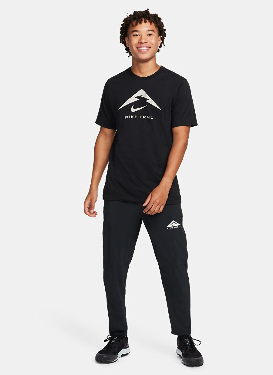 Nike Siyah Bisiklet Yaka T-Shirt Fq3914-010 Nk Df Tee Trail Logo