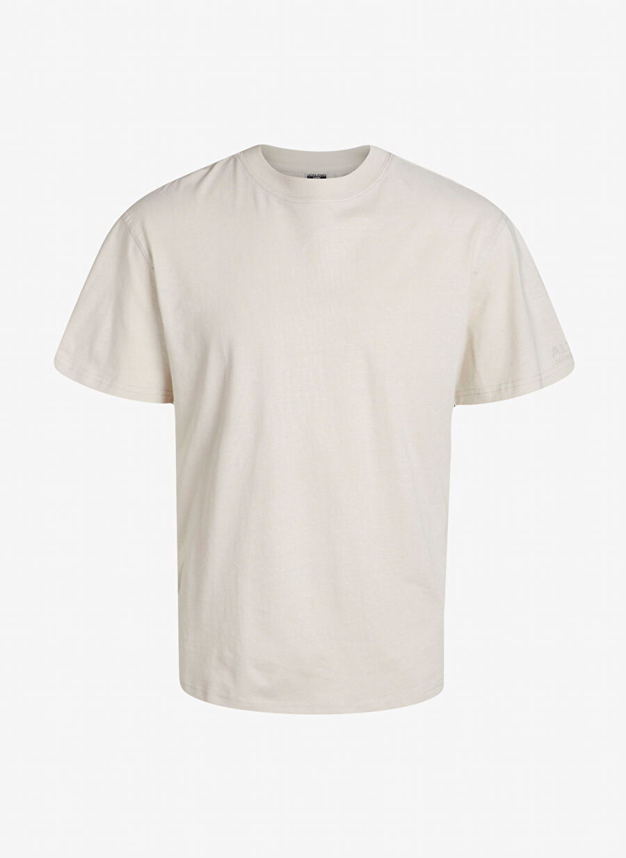 Jack & Jones Yuvarlak Yaka Krem Erkek T-Shirt JCOALTITUDE TEE SS CREW NECK