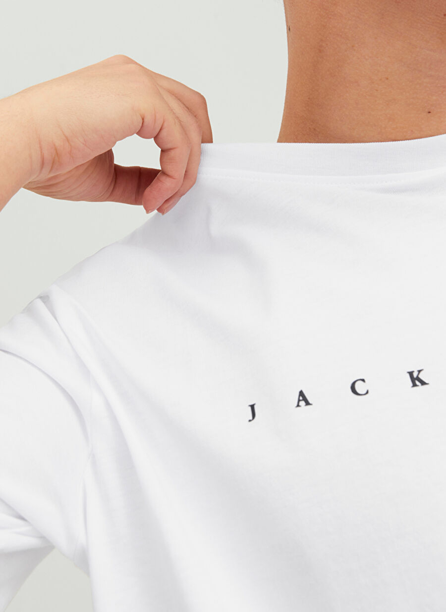 Jack & Jones Yuvarlak Yaka Beyaz Erkek T-Shirt JJESTAR JJ TEE SS NOOS