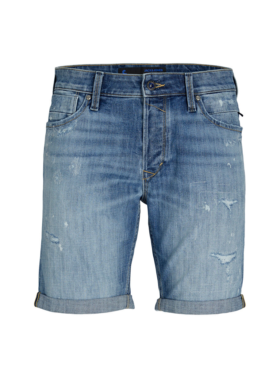 Jack & Jones Slim Fit Mavi Erkek Denim Şort JJIRICK JJBLAIR SHORTS GE 702 SN