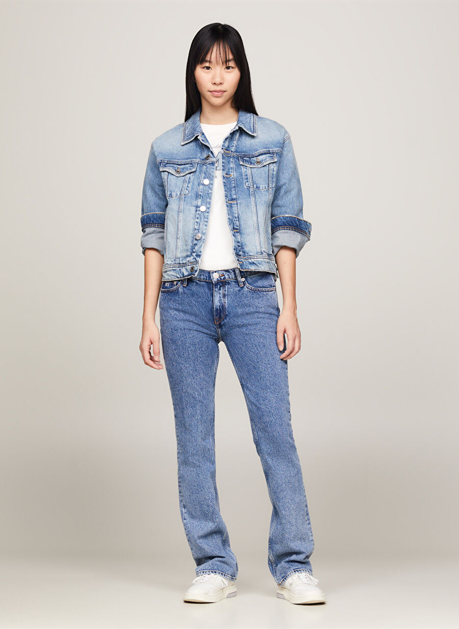 Tommy Jeans MADDIE MD BC Normal Bel İspanyol Paça Normal Mavi Kadın Denim Pantolon CG4136