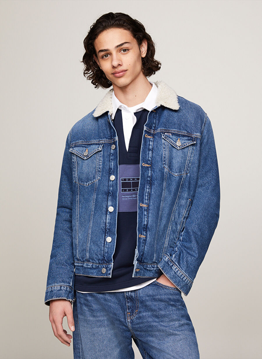 Tommy Jeans Mavi Erkek  Regular Fit Denim Ceket DM0DM182411A5