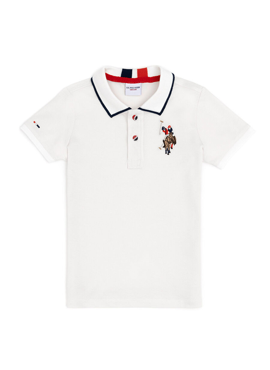 U.S. Polo Assn. Ekru Erkek Çocuk Polo T-Shirt SD01KIDSIY024