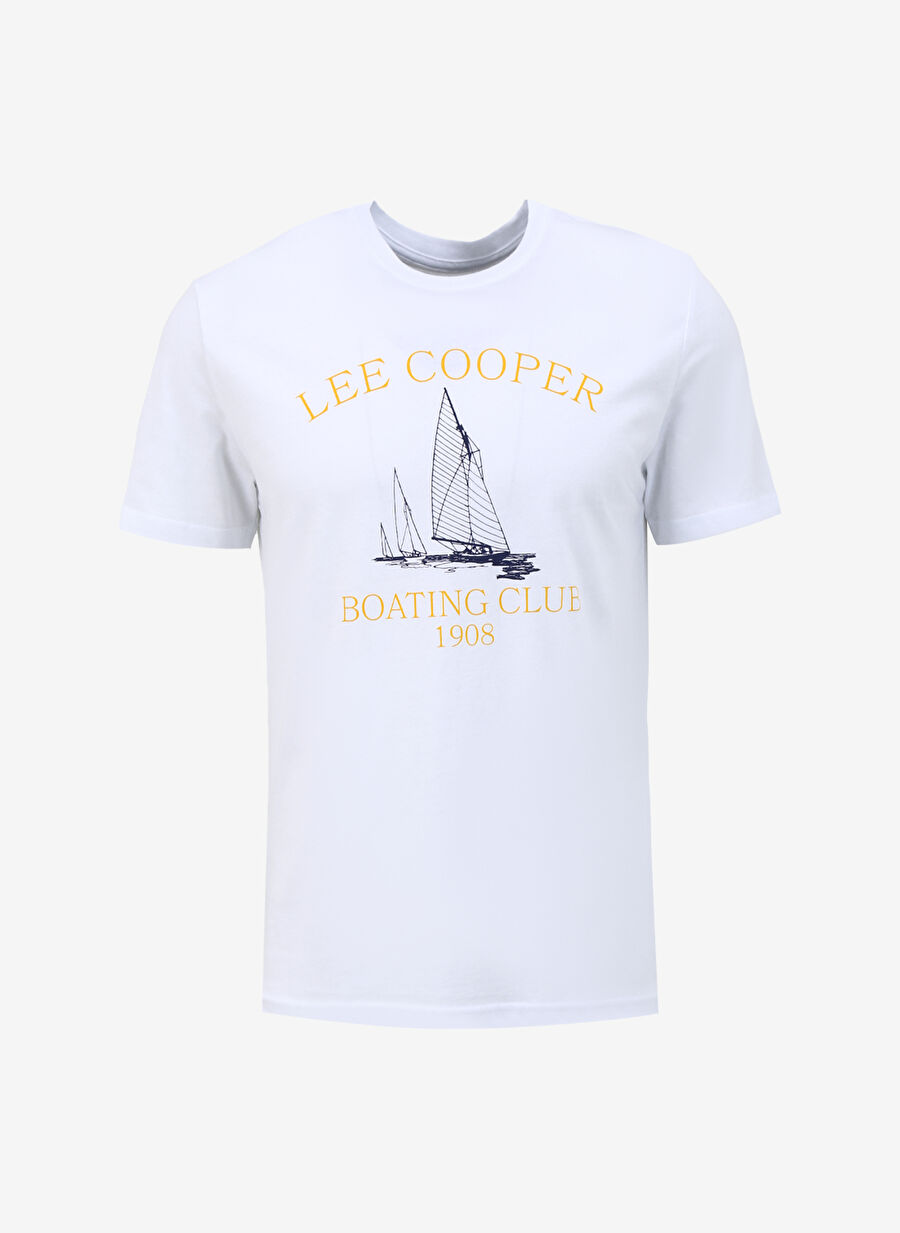 Lee Cooper Yuvarlak Yaka Beyaz Erkek T-Shirt 242 LCM 242014 WILLY BEYAZ