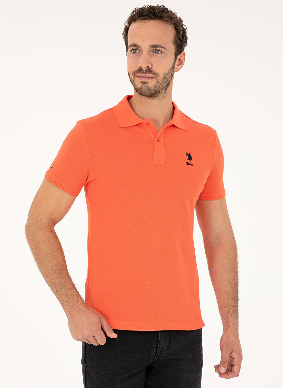 U.S. Polo Assn. Turuncu Erkek Slim Fit Polo T-Shirt TP04IY024