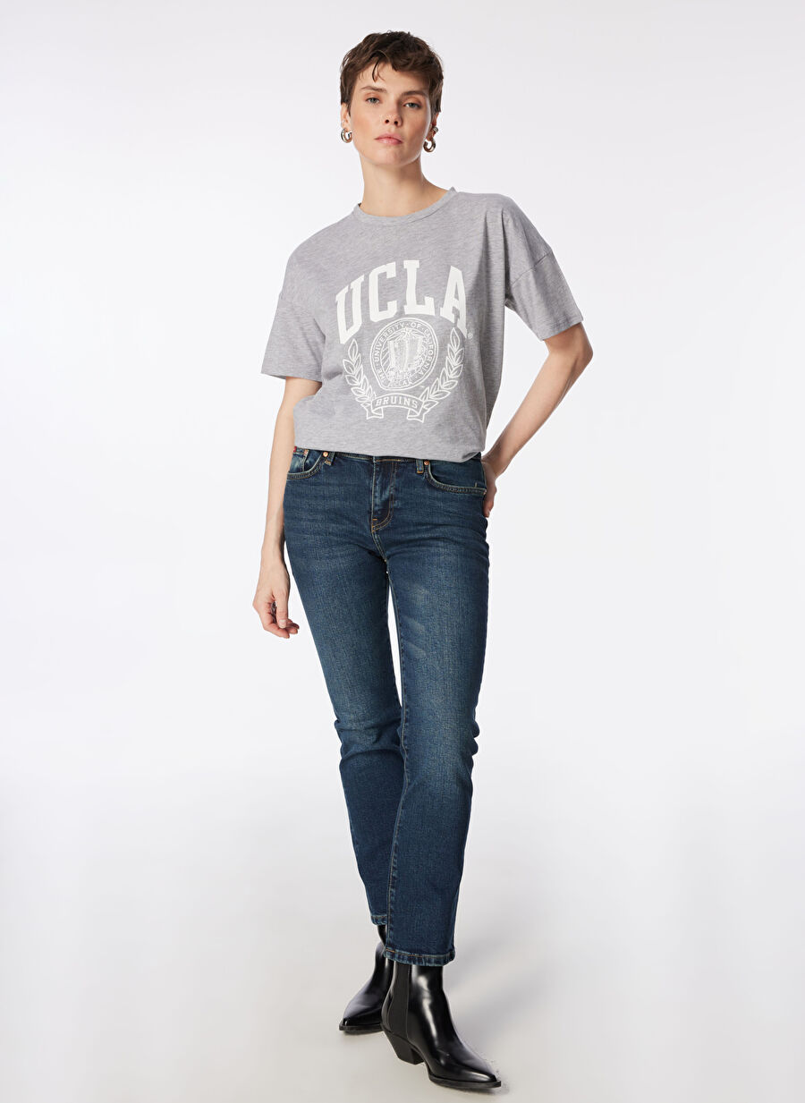 Lee Cooper SUSIE ROXY COP MID Geniş Paça Straight Gökmavi Kadın Denim Pantolon 242 LCF 121015