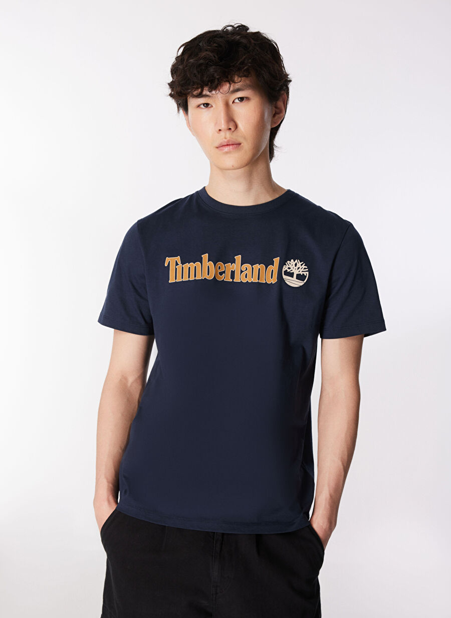 Timberland Lacivert Erkek Bisiklet Yaka Standart Fit Baskılı T-Shirt TB0A5UPQ4331_Short Sleeve Tee