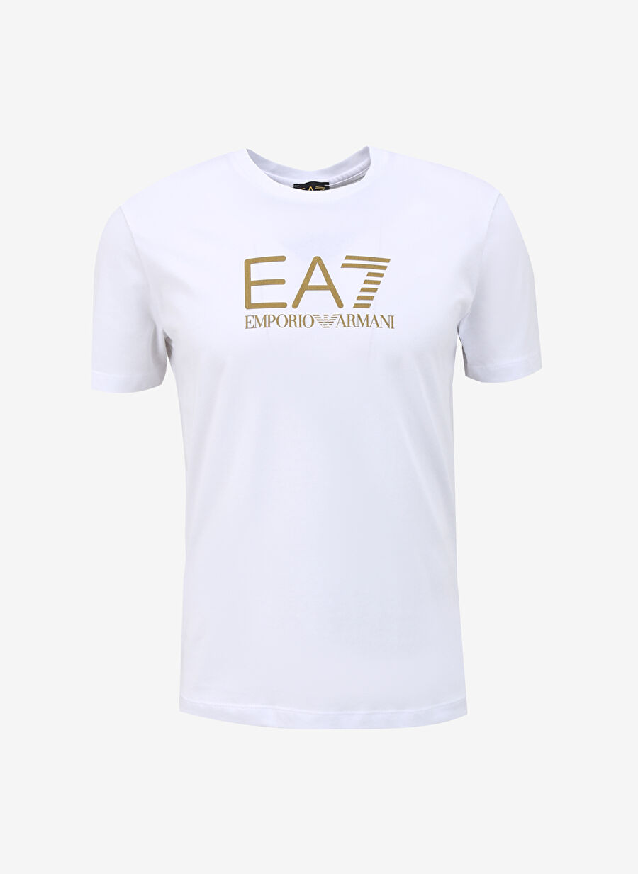 EA7 Bisiklet Yaka Beyaz Erkek T-Shirt 3DPT08PJM9Z