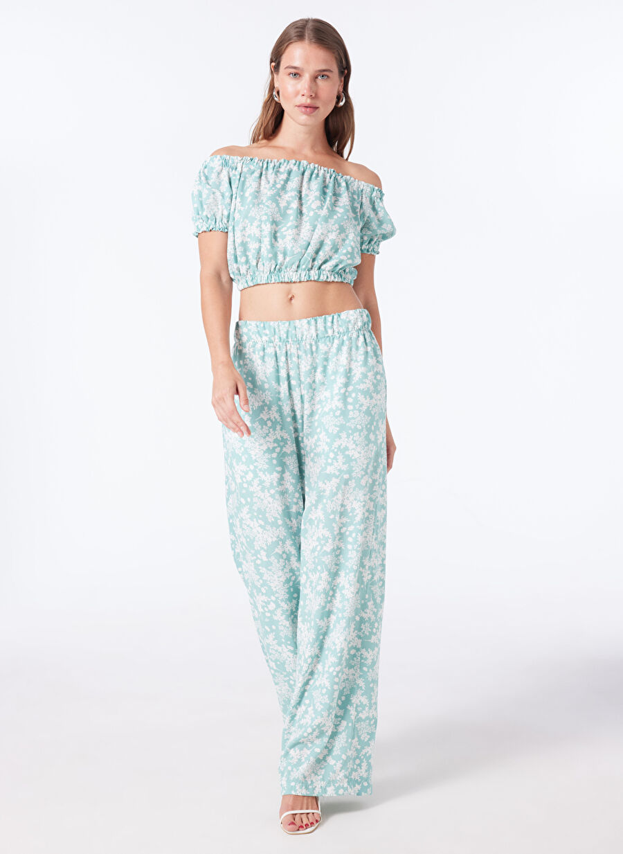 People By Fabrika Lastikli Bel Classic Fit Çok Renkli Kadın Pantolon