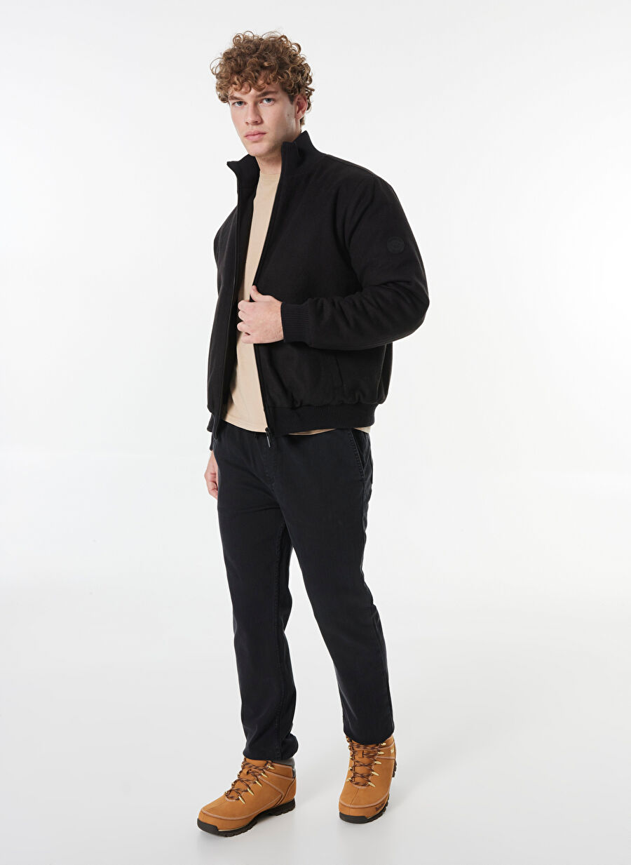 Mustang Siyah Erkek Fermuarlı Normal Düz Mont M4wm-Ckt-1802