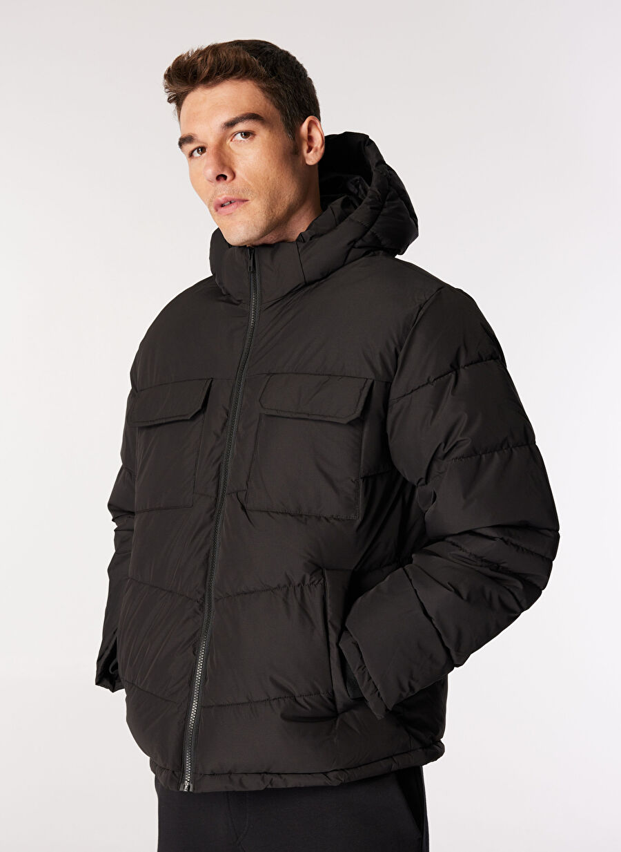 Jjbuild Puffer Jacket Regular Fit Kapüşonlu Siyah Erkek Mont
