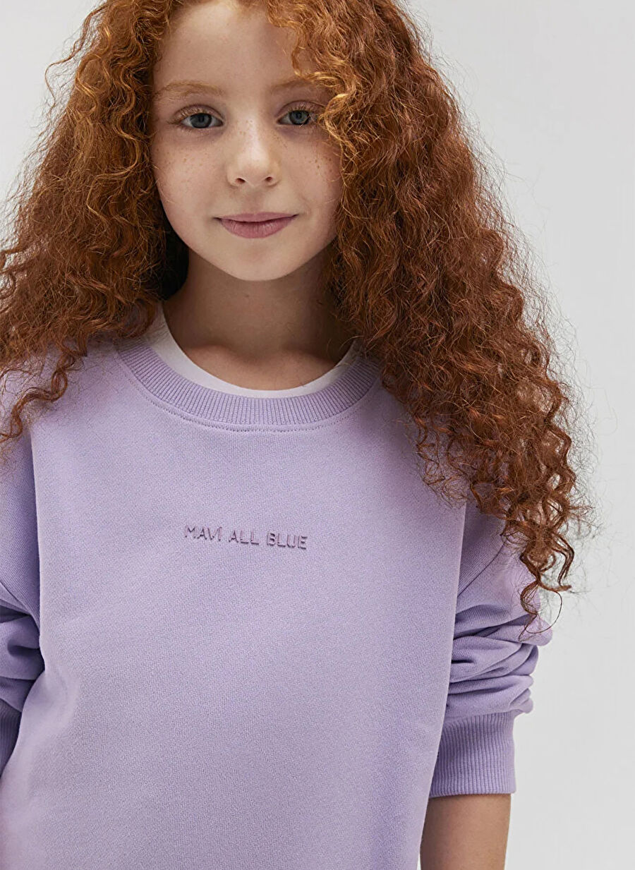 Mavi Lila Kız Çocuk Düz Sweatshirt M7S10043-70529 - 1