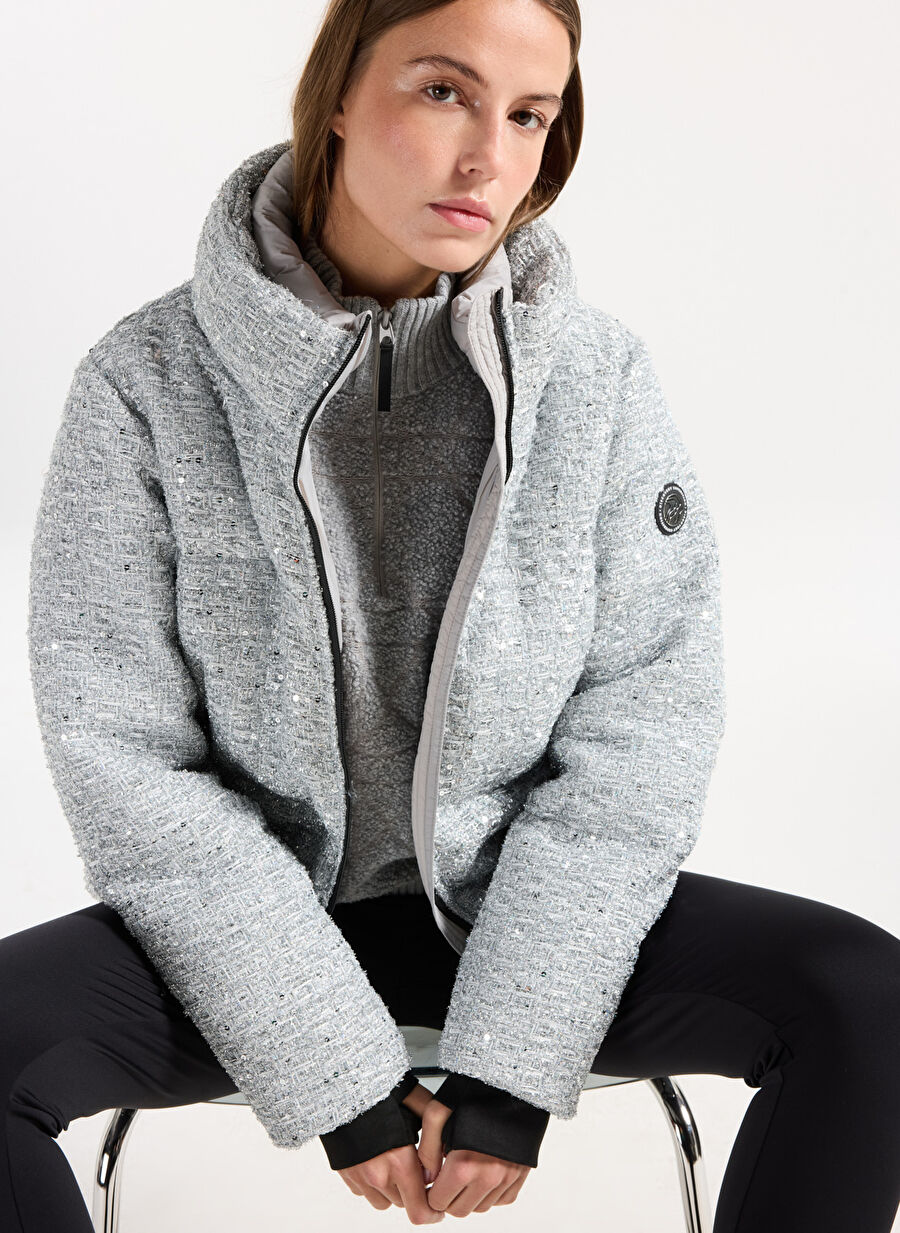 Discovery Expedition D5WL-MNT3677 Gri Crop Kadın Spor Mont