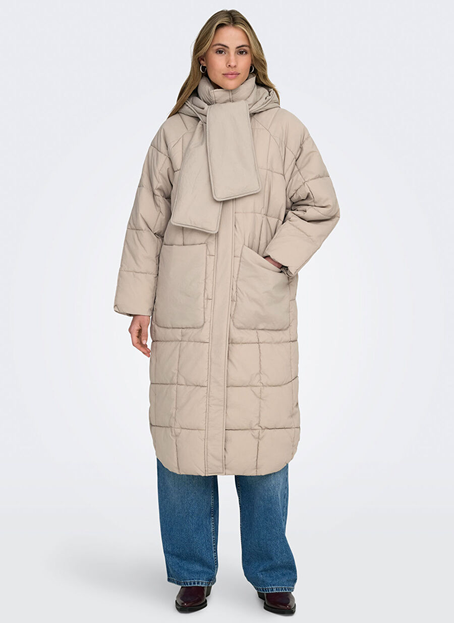ONLY Ekru Kadın Kapitone Kaban ONLGRACEN PUFFER OTW