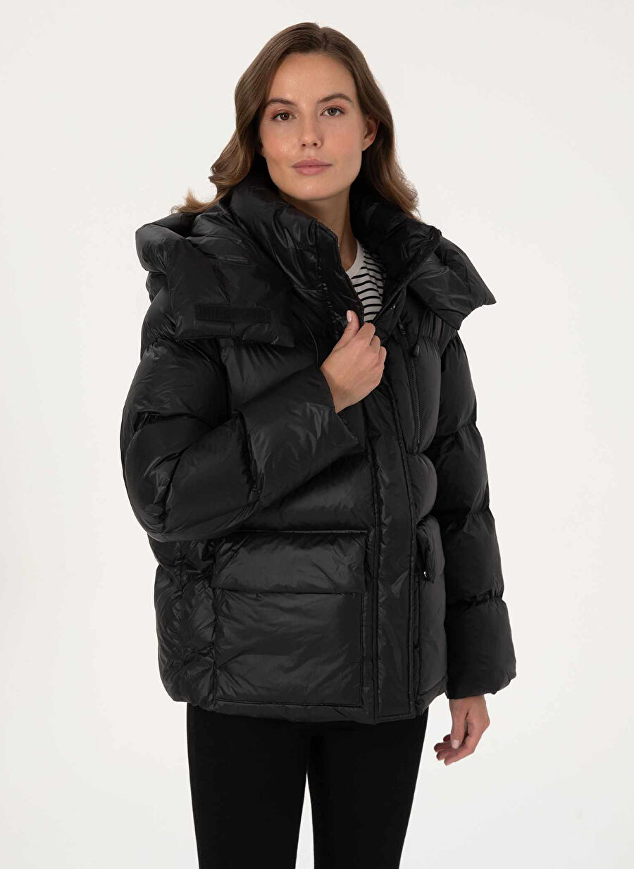 Pierre Cardin Siyah Kadın Oversize Mont NICCO
