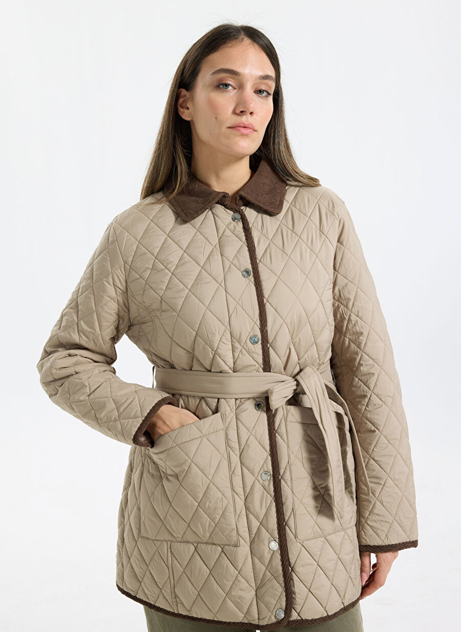 Pierre Cardin Kahverengi Kadın Kapitone Kaban SAKRA