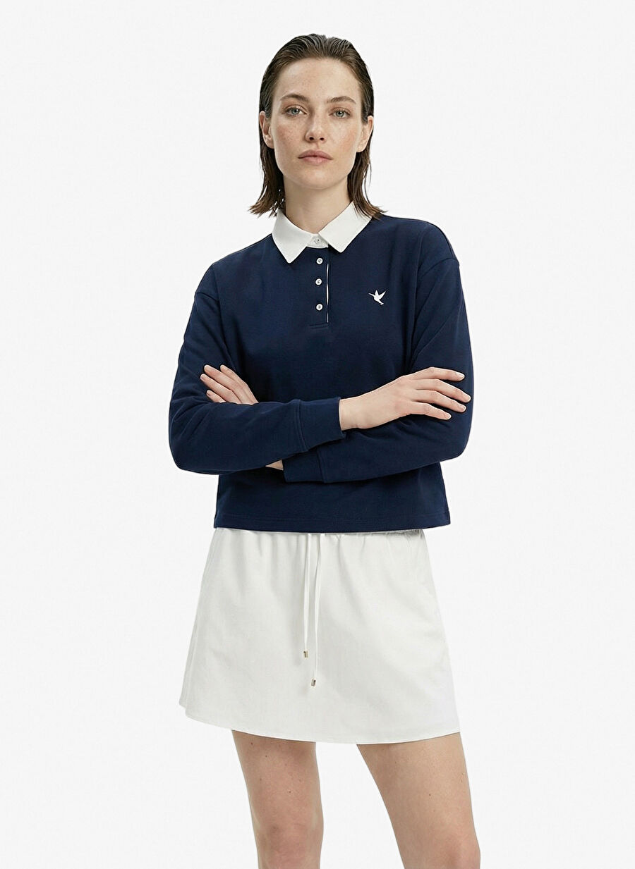 Fabrika Lacivert Kadın Loose Fit Sweatshirt F6SL-SWT0010